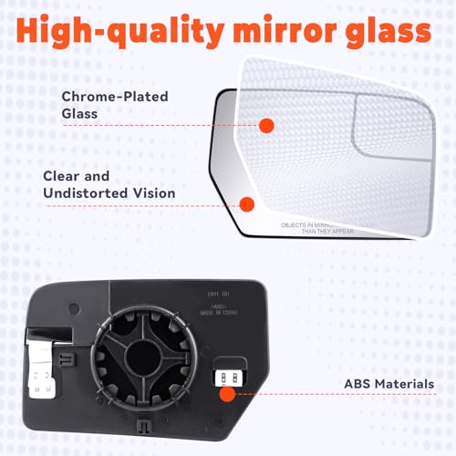 Osakesukar Driver Left Side Mirror Fit For Ford Expedition 2012-2017 For Lincoln Navigator 2012-2014 Heated Power Adjustable OEM Fit Replace CL1Z17K707C CL1Z17K707D - Image 2