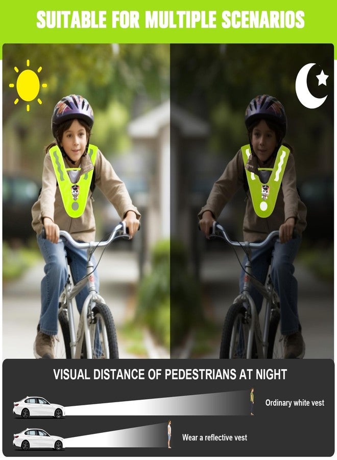 Essoy Kids Reflective Vests,High Visibility Child Safety Vests with Reflective Bracelets for Cycling Outdoor - Image 5