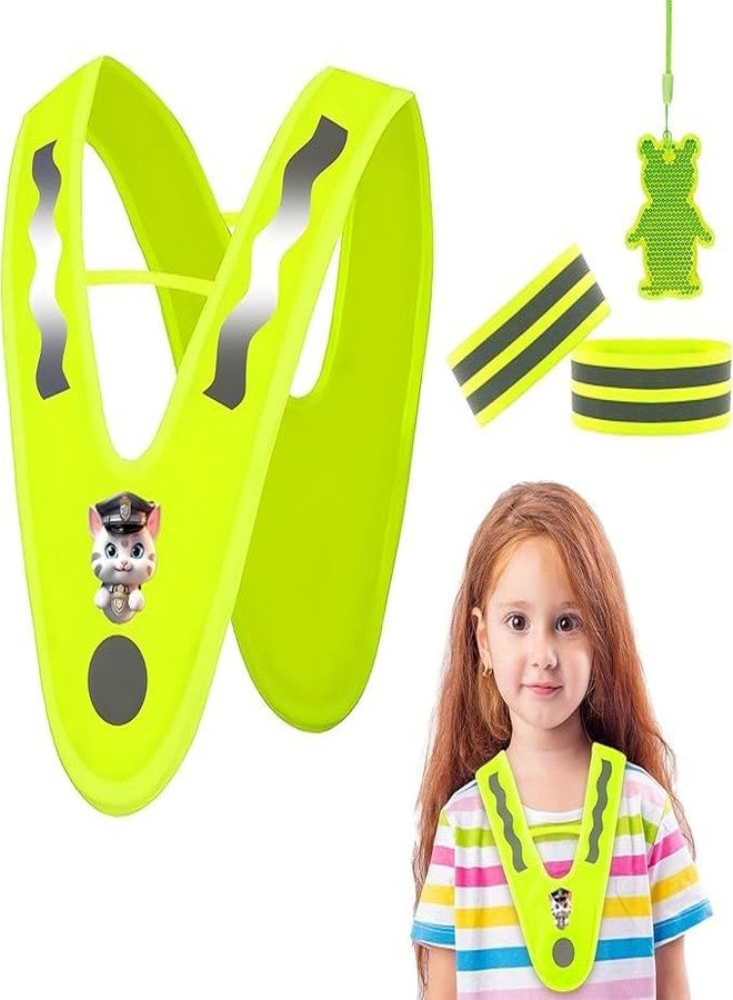 Essoy Kids Reflective Vests,High Visibility Child Safety Vests with Reflective Bracelets for Cycling Outdoor - Image 1