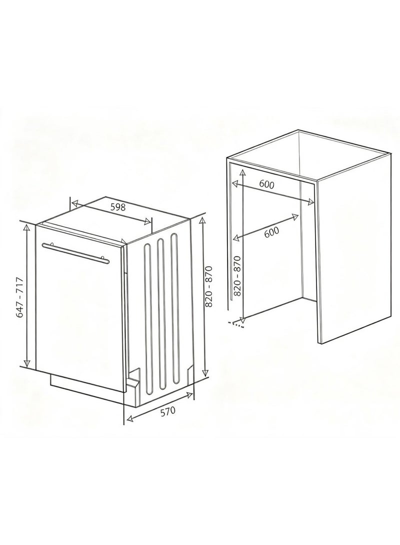 CM CMD41RHEG 60cm Fully Integrated Dishwasher – Grey Finish with Smart Wash Sensor & Advanced Protection Systems - Image 2