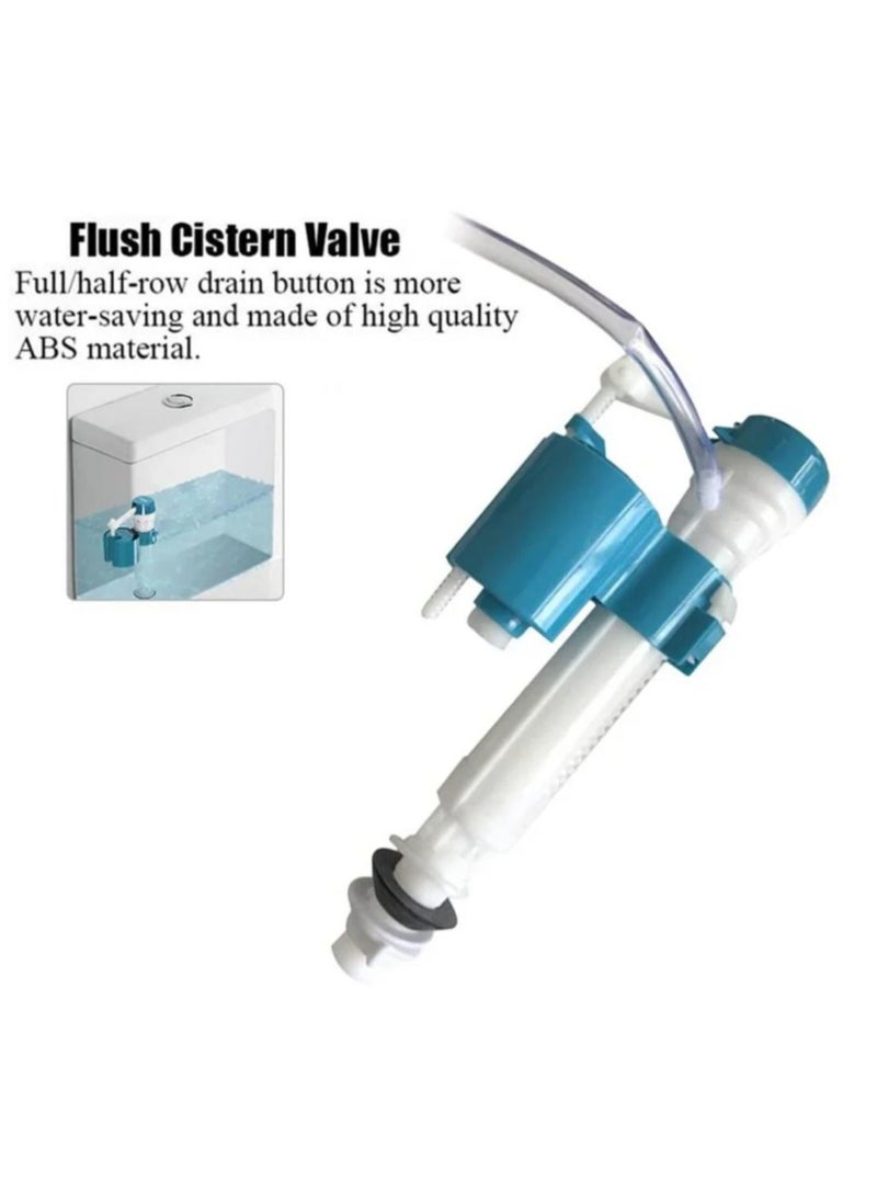 Kana - 20 CM Water-Saving Plastic Dual Flush Valve, Water tank fitting, Flush Siphon 6-11"Fill Valve With Toilet Repair Kit Abs Push Chrome Plated Button For Tank Commode Fixed Together Commode Cistern Fitting - Image 1