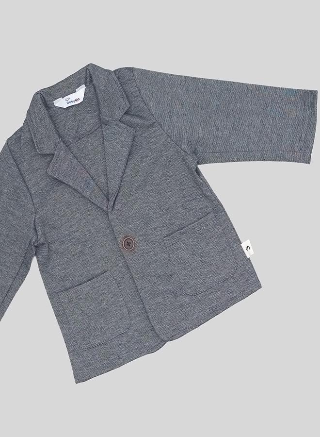 babyqlo White Shirt With Tie And Grey Blazer Set - Image 5