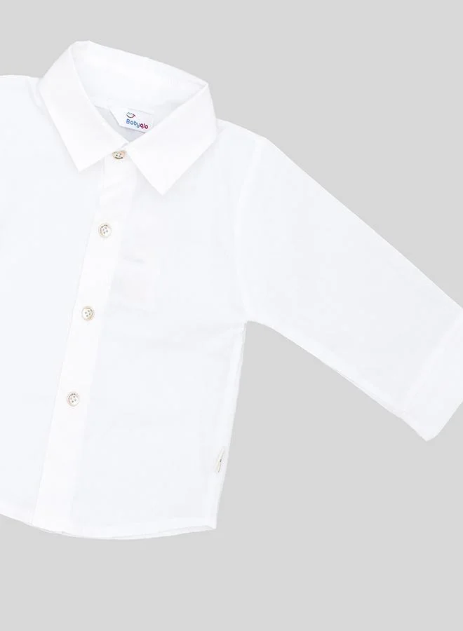 babyqlo White Shirt With Tie And Grey Blazer Set