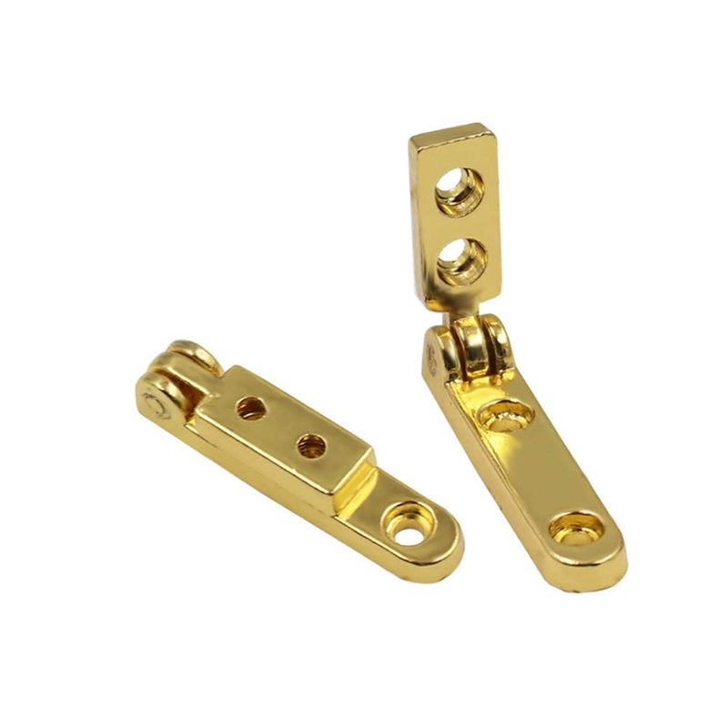 Rddconkit 10 Pcs 90 Degree Hinges Wooden Box Gift Wine Jewellery Box Chest Case Hinge Cabinet Hardware with Screws (Gold) - Image 2