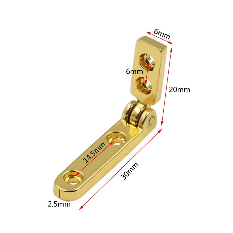 Rddconkit 10 Pcs 90 Degree Hinges Wooden Box Gift Wine Jewellery Box Chest Case Hinge Cabinet Hardware with Screws (Gold) - Image 3