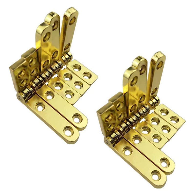 Rddconkit 10 Pcs 90 Degree Hinges Wooden Box Gift Wine Jewellery Box Chest Case Hinge Cabinet Hardware with Screws (Gold) - Image 1