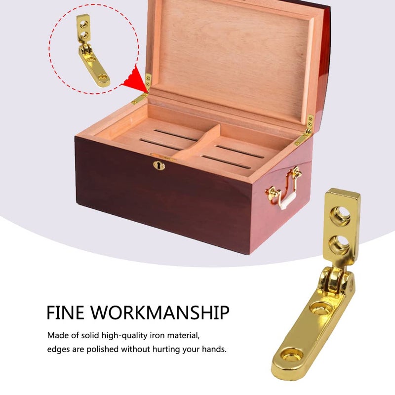 Rddconkit 10 Pcs 90 Degree Hinges Wooden Box Gift Wine Jewellery Box Chest Case Hinge Cabinet Hardware with Screws (Gold) - Image 5