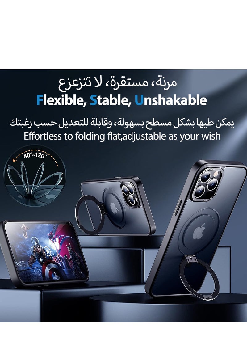Eligo iPhone 15 Pro Max MagSafe Case Matte Black with Magnetic Invisible Kickstand Full Shockproof Protection Durable Cover for Apple 15 Pro Max 2023 Everyday Use - Image 4