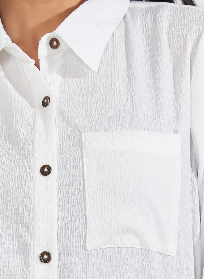 ستايلي بلوزة بقصة عادية مع حزام خصر - Image 3