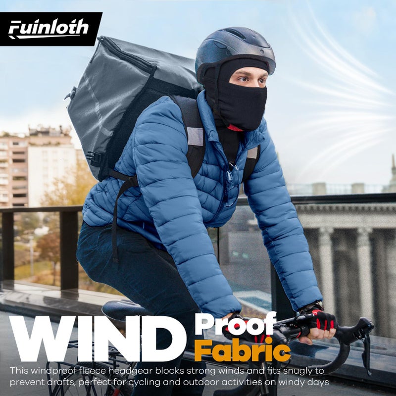 Fuinloth Ski Mask Balaclava Pro, Cold Weather Windproof Thermal Shiesty Motorcycle for Men/Women Black - Image 4