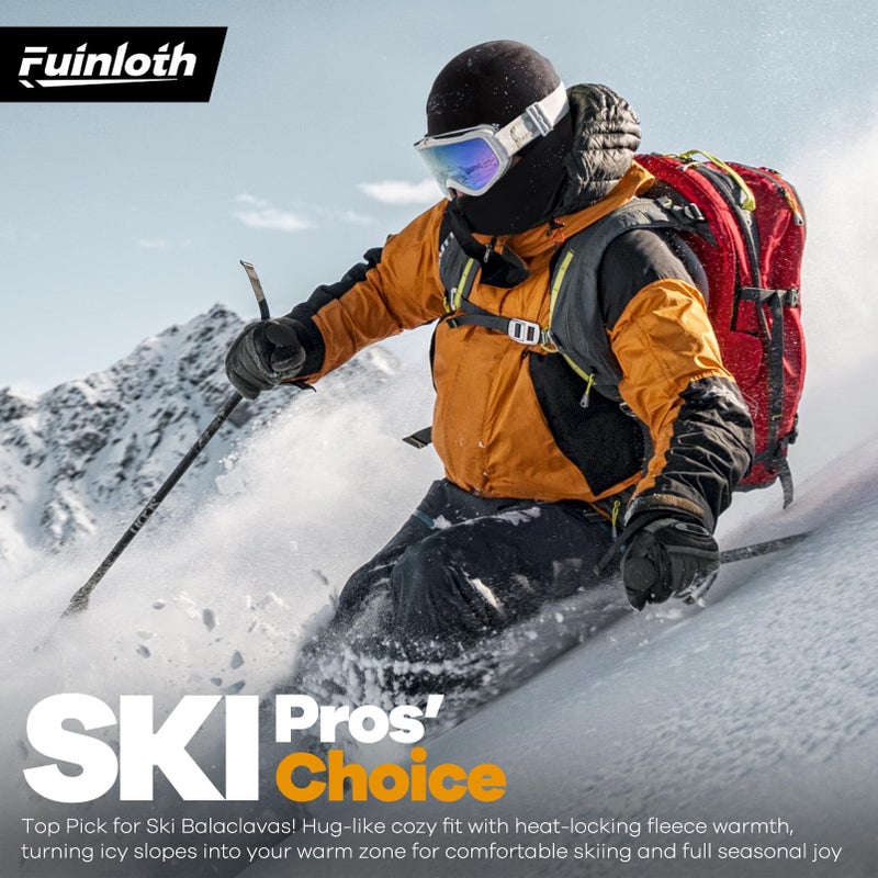 Fuinloth Ski Mask Balaclava Pro, Cold Weather Windproof Thermal Shiesty Motorcycle for Men/Women Black - Image 3