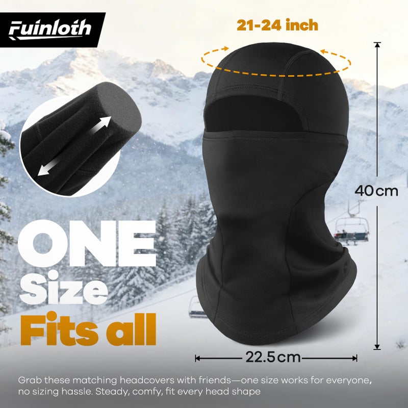 Fuinloth Ski Mask Balaclava Pro, Cold Weather Windproof Thermal Shiesty Motorcycle for Men/Women Black - Image 5