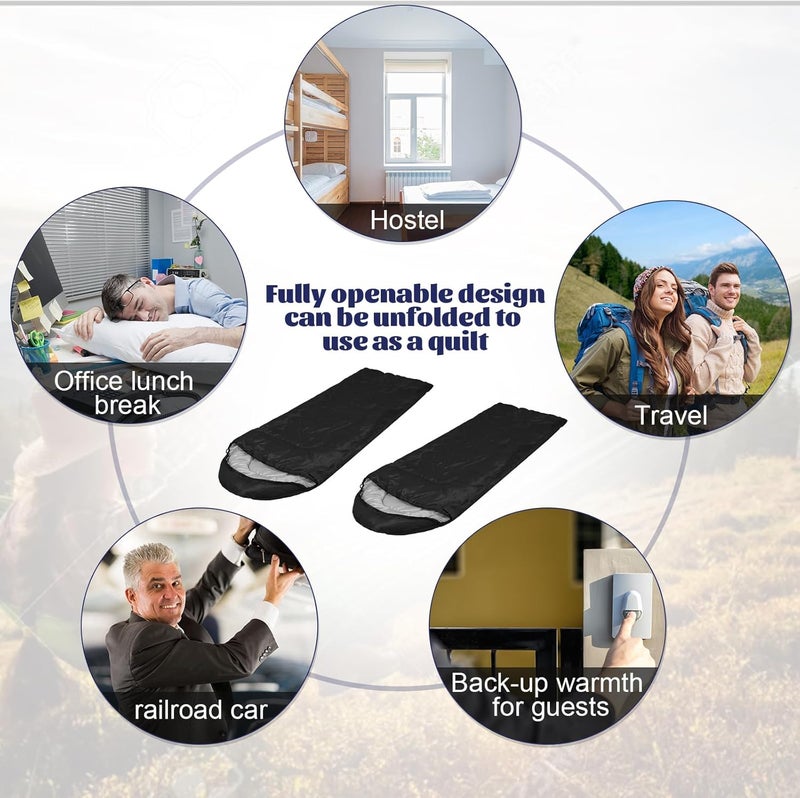 Macarrie حقائب نوم ماكاري 4 قطع 0 درجة للتخييم للبالغين 4 مواسم دافئة للطقس البارد مع حقيبة ضغط خفيفة الوزن محمولة مقاومة للماء للتنزه في الهواء الطلق - Image 3