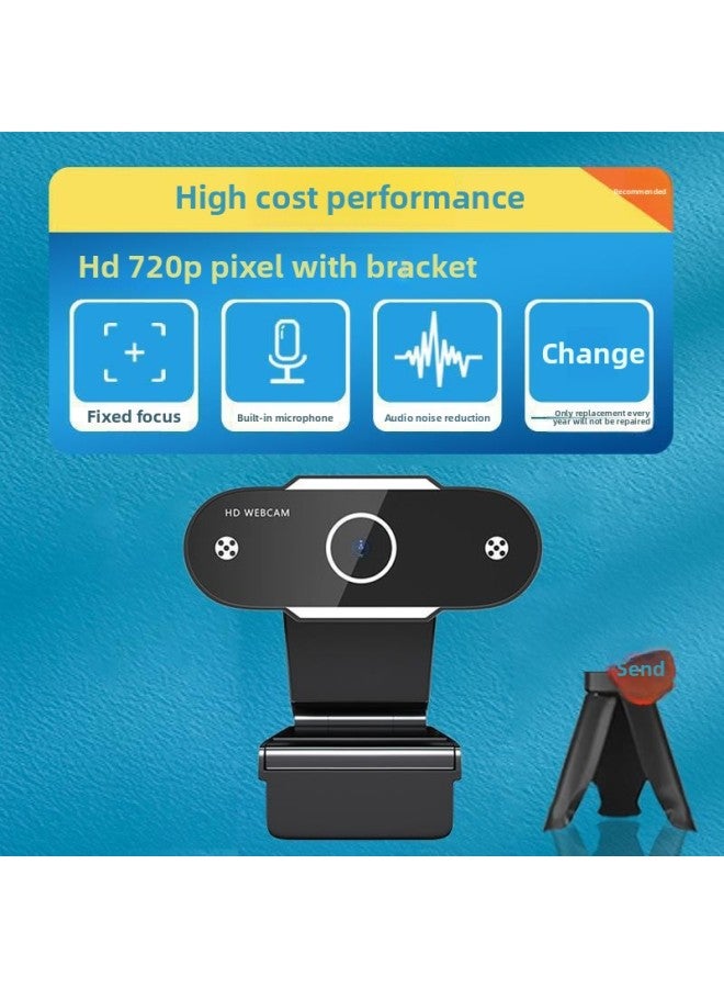 Camera Home Computer Live HD External Notebook Online Class Desktop Shooting Video Conference 8-Color:4k Live Broadcast Version + With Original Stand + 60cm Live Broadcast Bracket + Privacy Cover [ 8.0million Pixels  - Image 3