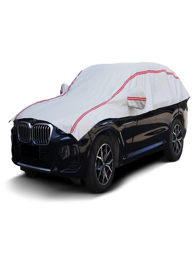 AltoCover Half Car Cover SUV,Top Cover with Red Reflective Strip, Hail Protector Car Cover with Cotton Liner, Sunroof & Windshield Cover for Ice and Snow, All Weather Car Body Cover for Sun, Rain, Dust - Image 1
