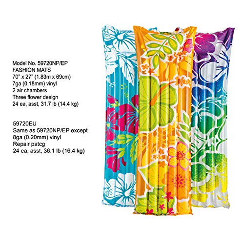 VWretails Inflatable Fashion Air Mat, 72" X 27"(1.83m x69cm), Assorted - Pack of 1 (Any Print) - Image 2