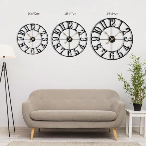 AVVIC MART Stylish Metal Analog Wall Clock for Living Room, Bedroom, Office, Kitchen, Home and Hall | Antique Fancy Big Size Modern Wall Watch for Home Decor (DA-240, 50 CM) - Image 3
