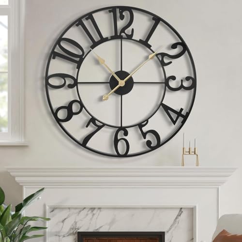 AVVIC MART Stylish Metal Analog Wall Clock for Living Room, Bedroom, Office, Kitchen, Home and Hall | Antique Fancy Big Size Modern Wall Watch for Home Decor (DA-240, 50 CM) - Image 1