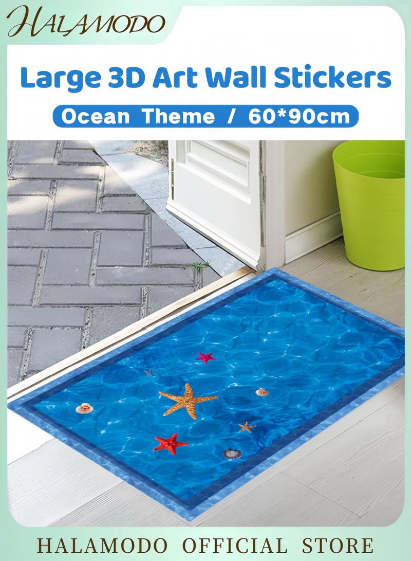 HALAMODO Large 3D Swimming Pool Wall Stickers Home Decor Bathroom Floor Art Decal Removable PVC Sticker-Xx - Image 1