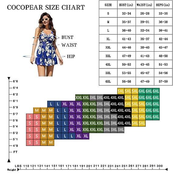 COCOPEAR Women Elegant Crossover One Piece Swimdress Floral Skirted Swimsuit(FBA),Black,Large / 8-10 - Image 4
