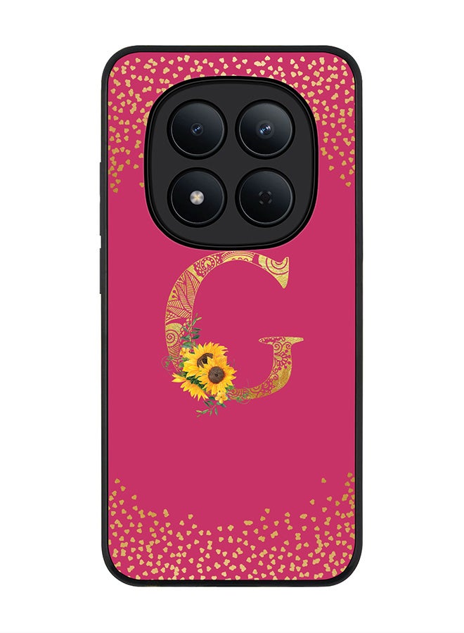 For Xiaomi Redmi Note 15 Pro 5G Case,Slim fit Camera Protection, Shockproof Thin Phone cover  - Custom Floral Monogram - G ( Deep Pink )