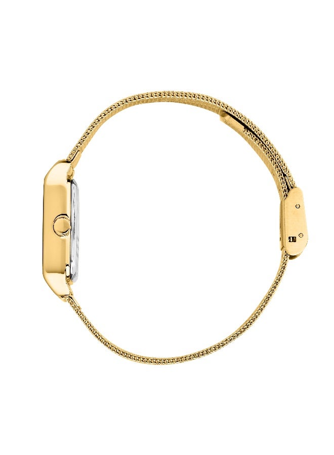 B&G Women's Green Rectangular Analog Dial with Gold Stainless Steel Band Watch - 31mm - R3853324507 - Image 3