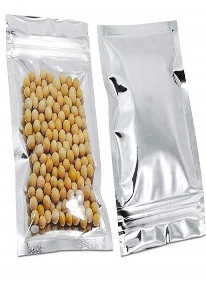 DEERA Silver Semi-Silver Ziplock Stand Up Pouch 100x170mm Pack of 25 - Image 1