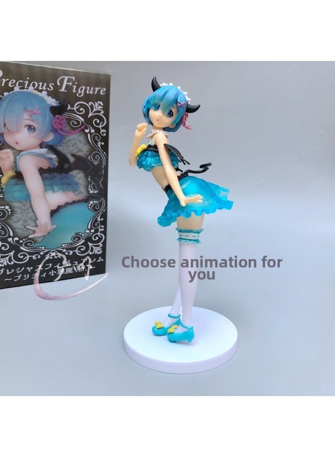 From Scratch, Chinese-style Sleeping Strap Sportswear, Remramram Boxed Beauty Anime Hand Office-Color:Little Devil REM (bag + Color Box)  - Image 1