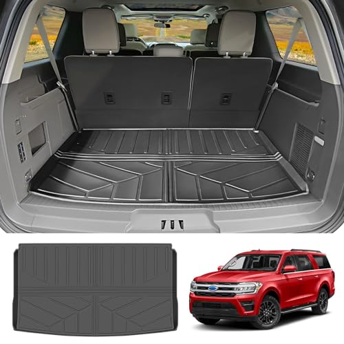 JTYZSM Rear Cargo Mat for 2018-2024 Ford Expedition Max/Lincoln Navigator L Trunk Mat All Weather Cargo Liner for 18-24 Ford Expedition Max/Lincoln Navigator L Accessories - Image 1