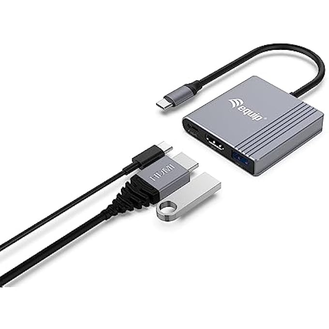 Equip 133488 3-IN-1 USB-C TO HDMI/USB-A/USB PD ADAPTER, 4K/60HZ, PD 100W - Image 3
