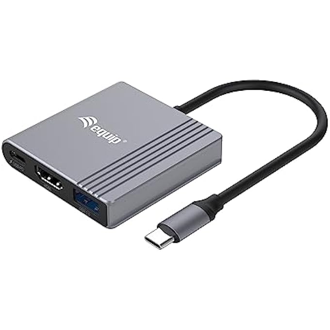 Equip 133488 3-IN-1 USB-C TO HDMI/USB-A/USB PD ADAPTER, 4K/60HZ, PD 100W - Image 1