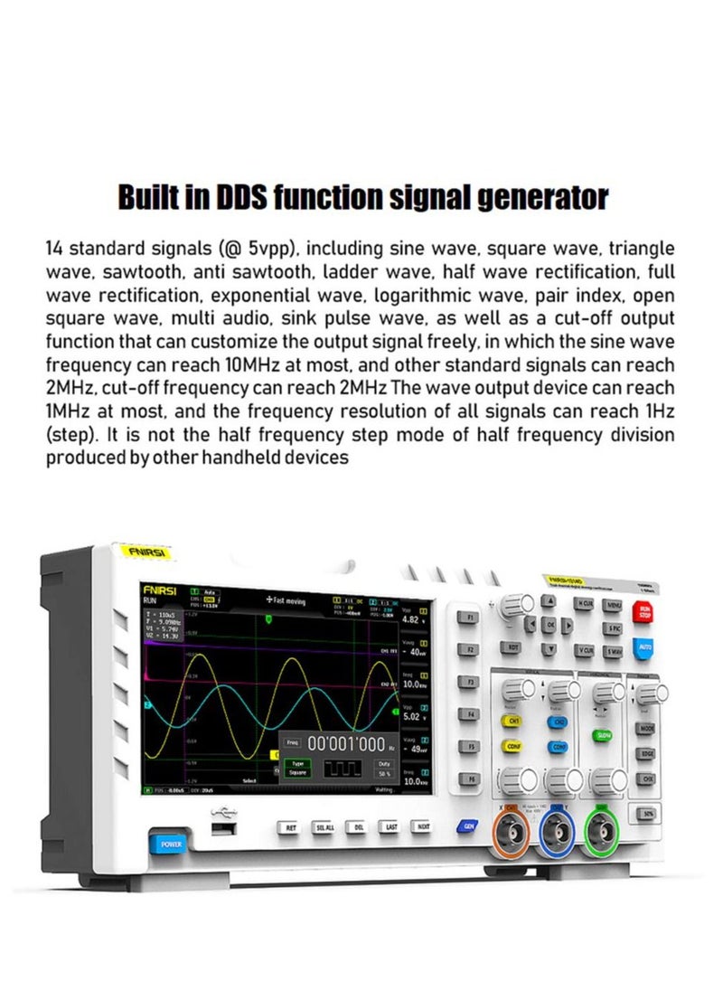 KASTWAVE - 2 in 1 Digital Oscilloscope DDS Signal Generator Desktop Oscilloscope Capture Output Signal Function, 2 Channels 100Mhz Bandwidth 1GSa/s Sampling Rate Built-in 1GB Storage Space - Image 1