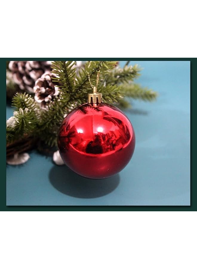 The Bros 100 قطعة مجموعة من 3 أحجام زينة شجرة عيد الميلاد غير قابلة للكسر كرات عيد الميلاد زينة موسمية للزينة لحفلات الزفاف والعطلات مع قابلة لإعادة الاستخدام (أحمر) - Image 4