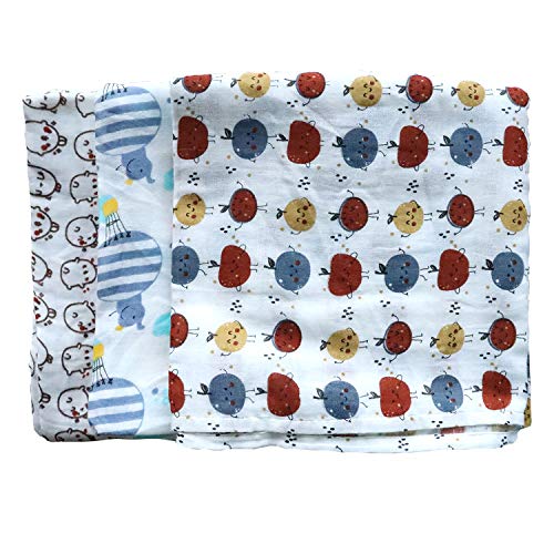 Dolphers Organic Cotton Baby Muslin Swaddle (Multicolour, 100x100 cm) - Pack of 3 - Image 2