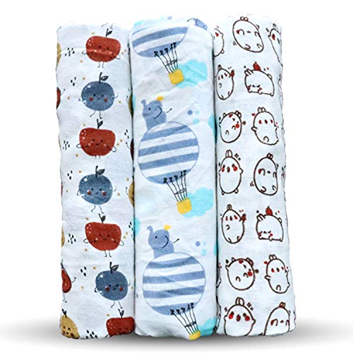 Dolphers Organic Cotton Baby Muslin Swaddle (Multicolour, 100x100 cm) - Pack of 3 - Image 1