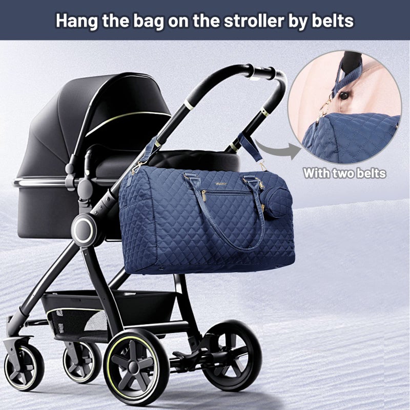 LOVEVOOK Diaper Bag Tote with Pacifier Case and Changing Pad, Large Capacity Mommy Bag for Hospital and Weekender Travel, Functional Baby Bag Newborn Baby Essential, Blue - Image 5