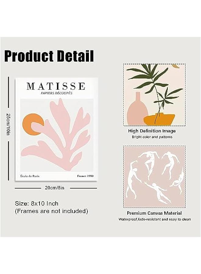 KBKBART Matisse Wall Art Prints Set of 6, Abstract Matisse Wall Art Exhibition Posters, Minimalist Boho Canvas Art Prints Beige Pink Room Decor, Pinke Boho Wall Art Decor for Room Aesthetic, Bedroom, Living - Image 5