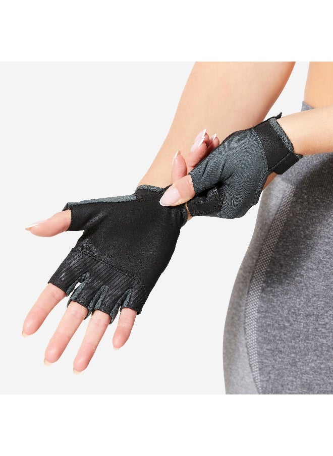 CORENGTH CORENGTH BY DECATHLON,Breathable & Durable Fitness Gloves - Dark Green & Black  - Image 3