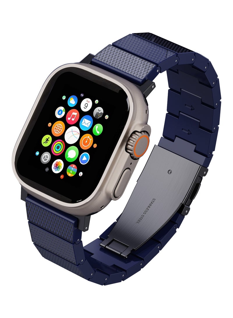 LEVELO Fusion Resin Strap For Apple Watch 49mm / Fiberglass Resin / Hypoallergenic Smart Watch Band - Blue - Image 1
