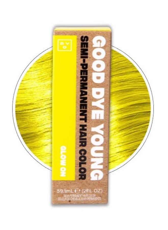 Good Dye Young - صبغة شعر شبه دائمة من Streaks And Strands (أصفر متوهج) صبغة شعر مؤقتة واقية من الأشعة فوق البنفسجية تدوم 1524 غسلة أو أكثر صبغة شعر صفراء مرطبة خالية من مادة PPD صبغة شعر خالية من القسوة على الحيوانات ونباتية - Image 1