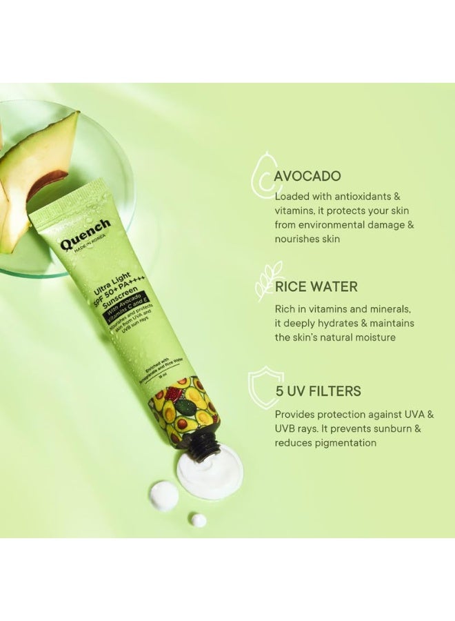 كوينش كريم كوينش بوتانيكس فيتامين E فائق الخفة بعامل حماية من الشمس 50+ PA++++ واقي من الشمس لجميع أنواع البشرة لبشرة متوهجة | غير دهني وغير لزج | لا يلقي الأبيض | حماية من الأشعة فوق البنفسجية فئة A وB | صنع في كوريا | للجنسين (ميني - 15 مل) - Image 3