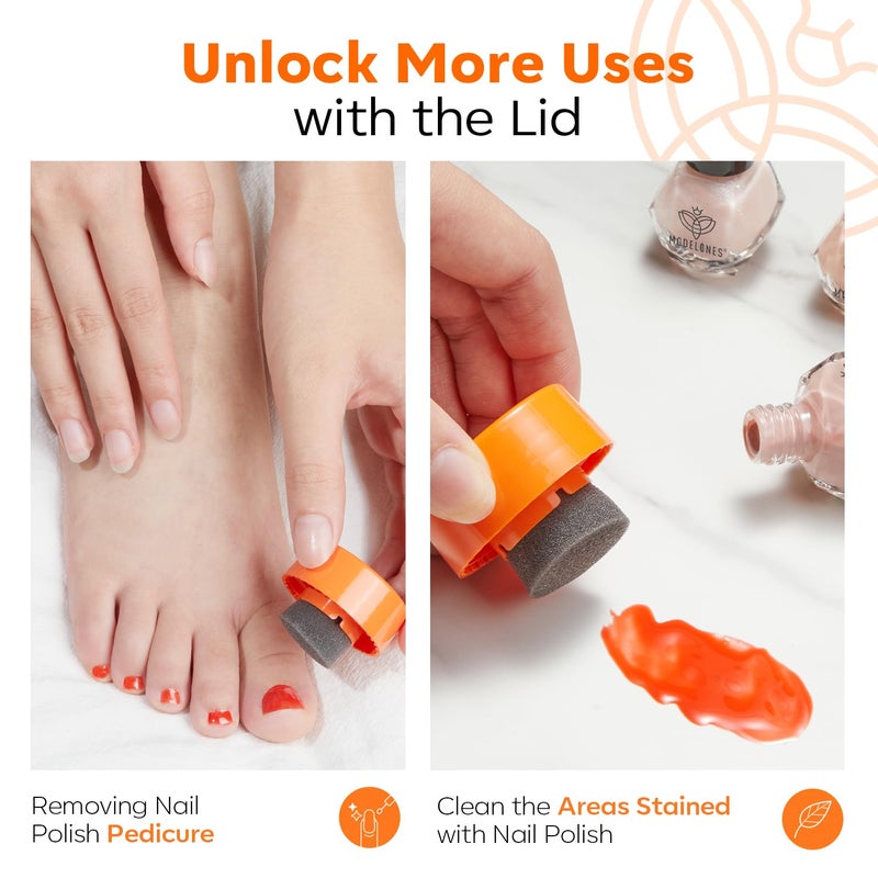 Modelones Acetone-Free Non-Drying Nail Polish Remover Pot with Jojoba Oil and Extra Sponge-Top Lid, Fingernail Polish Removal Gentle Formula for Salon & Home Nail Art 2.71 Fl Oz - Image 3