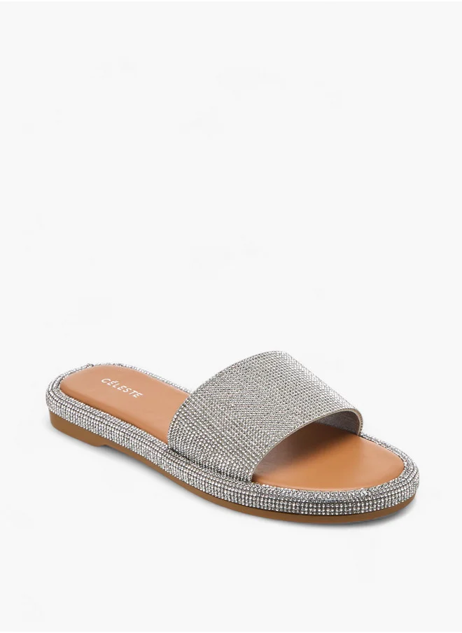 سيليست Women's Embellished Slip-On Sandals - A1044-27