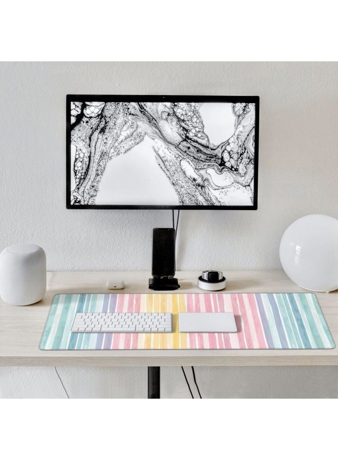 KOBWOPI 35.4 x 15.7 in, XXL Large Mouse Pad for Desk, Extended Keyboard Mouse Mat for Computer Office, Big Laptop Mouse pad, Gaming pc-Colorful Striped Rainbow - Image 2