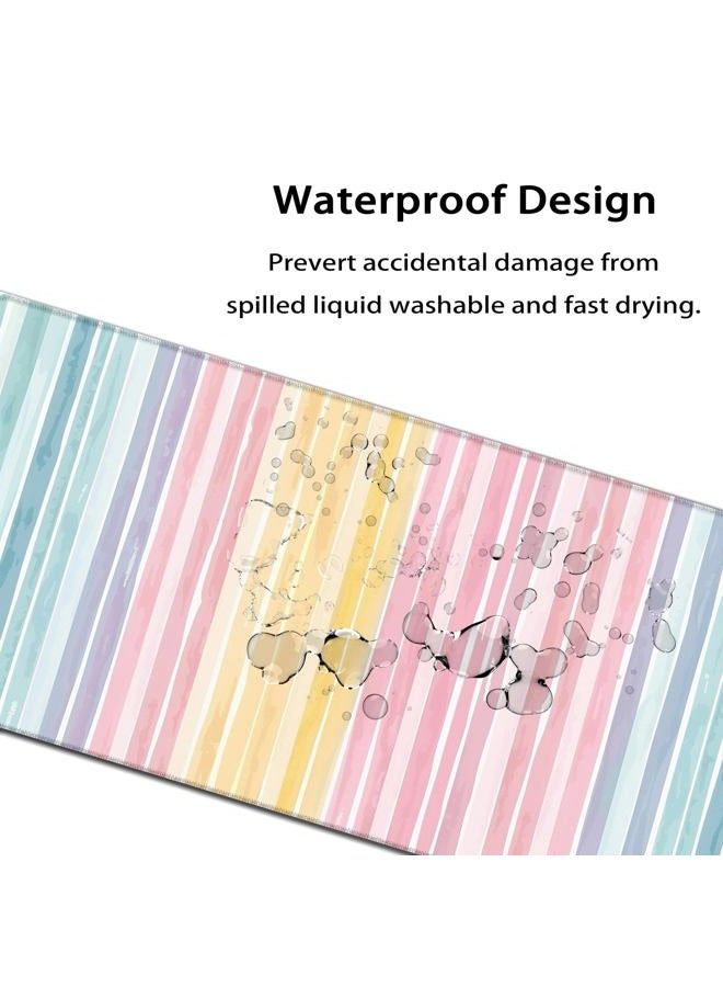 KOBWOPI 35.4 x 15.7 in, XXL Large Mouse Pad for Desk, Extended Keyboard Mouse Mat for Computer Office, Big Laptop Mouse pad, Gaming pc-Colorful Striped Rainbow - Image 4
