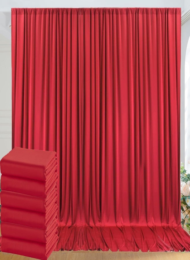 NSSONBEN 30ftx10ft Wrinkle Free Red Backdrop Curtains for Parties, 6 Panels 5x10ft Silky Polyester Photo Backdrop Drapes for Wedding Birthday Christmas Party Photography Background - Image 1