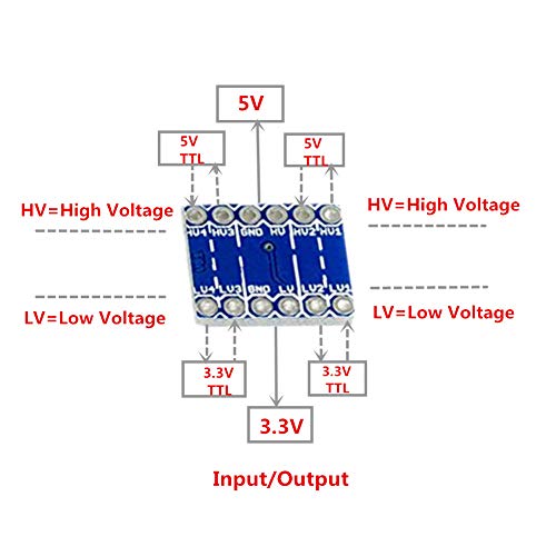 KeeYees 10pcs 4 Channels IIC I2C Logic Level Converter Bi-Directional Module 3.3V to 5V Shifter for Arduino (Pack of 10) - Image 4