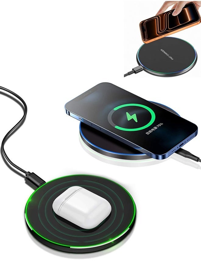 VibeHome Fast Wireless Charger,20W Max Wireless Charging Pad Compatible with iPhone 17/17 Pro/16/15/14/13/12/SE/XS Max/XR,AirPods;Wireless Charge Mat for Samsung Galaxy S25/S24/Note,Pixel/LG - Image 1