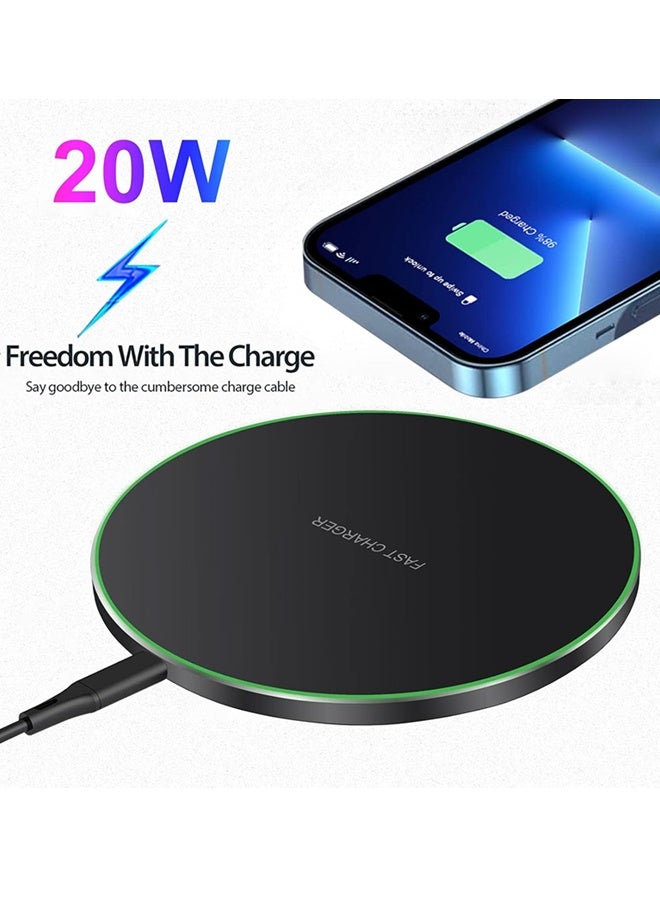 VibeHome Fast Wireless Charger,20W Max Wireless Charging Pad Compatible with iPhone 17/17 Pro/16/15/14/13/12/SE/XS Max/XR,AirPods;Wireless Charge Mat for Samsung Galaxy S25/S24/Note,Pixel/LG - Image 2