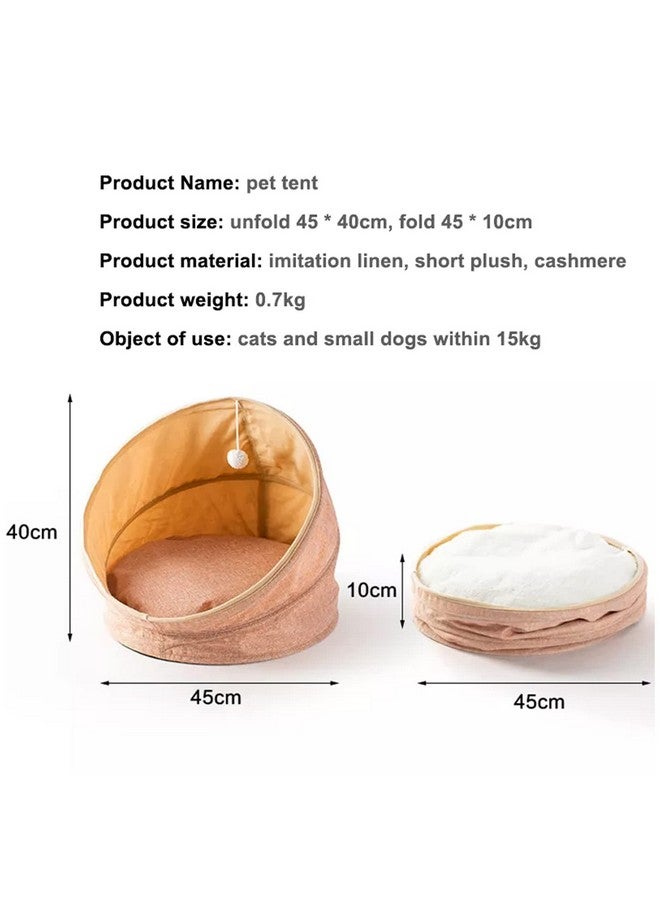 Emily Pets Cat Bed Pet Bed Folding Cat Bed Four Seasons Universal Small Pet Bed Removable And Washable Semi-Closed Cat House(Color Blue, Size 45.40Cm) - Image 3